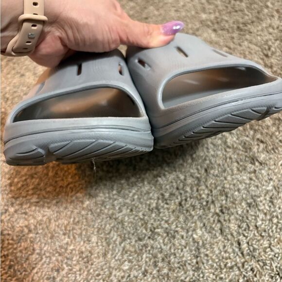 Hoka One One Gray Slide Sandals